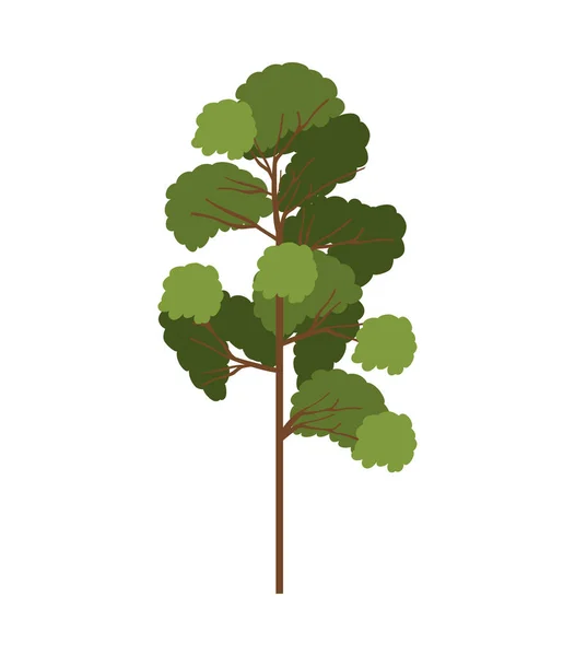 Árvore silhueta com ramos folhosos modelo cinco — Vetor de Stock