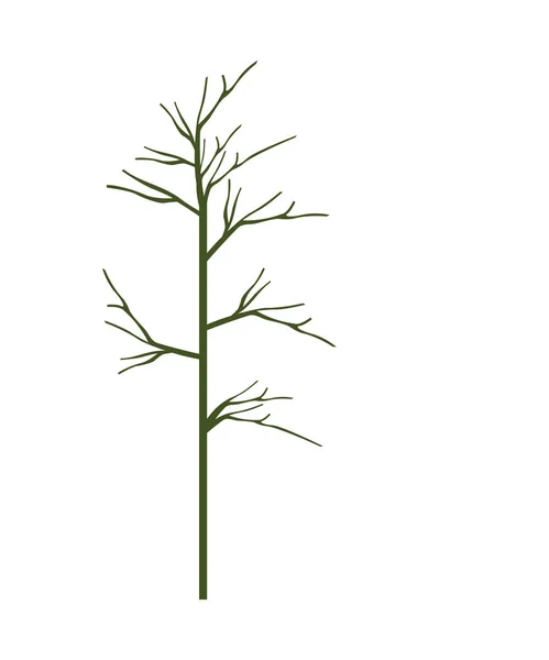 Albero di sagoma con rami senza foglie — Vettoriale Stock