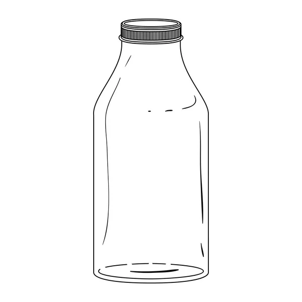 Botol kaca siluet dengan tutup - Stok Vektor