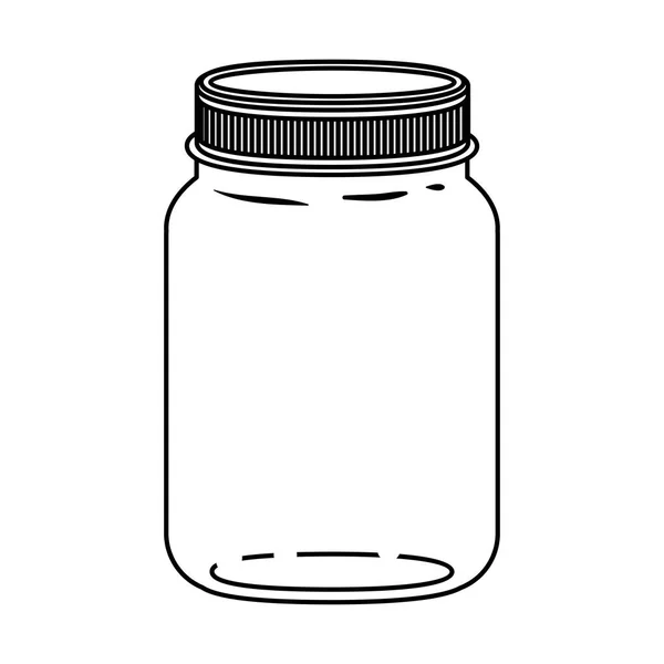 Σιλουέτα βάζο μαρμελάδας με καπάκι — Διανυσματικό Αρχείο