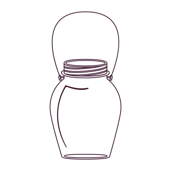 Silhouette glass jar decorative with handle — Stock Vector