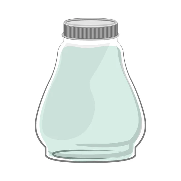 Contenitore di vetro silhouette con liquido verde — Vettoriale Stock