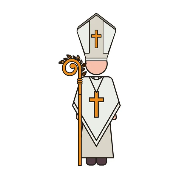 Priest with religion icons — Stock Vector