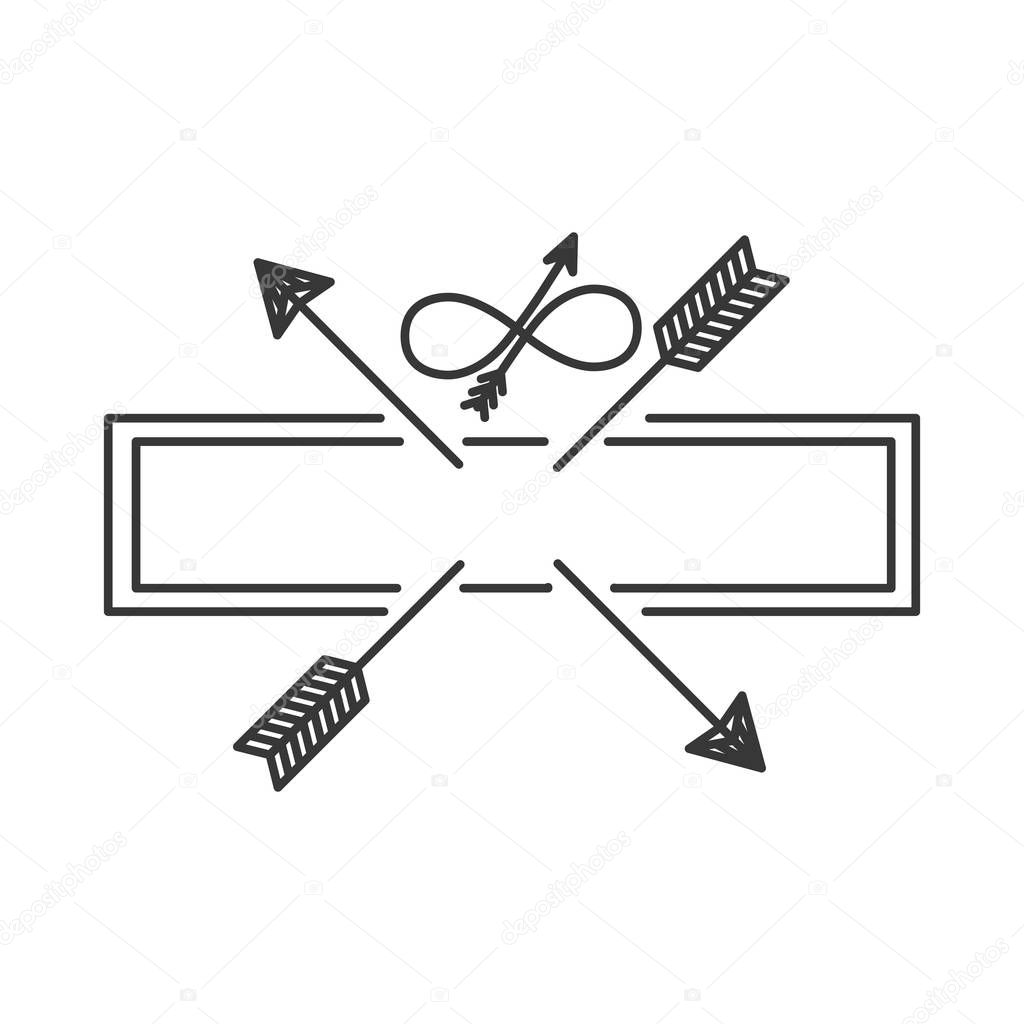 Download silhouette with crossed arrows on rectangle — Stock Vector ...