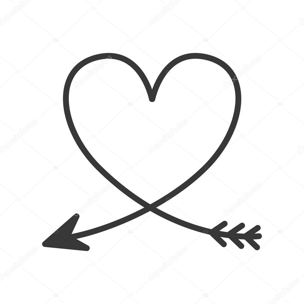 Download silhouette of heart with arrow — Stock Vector ...
