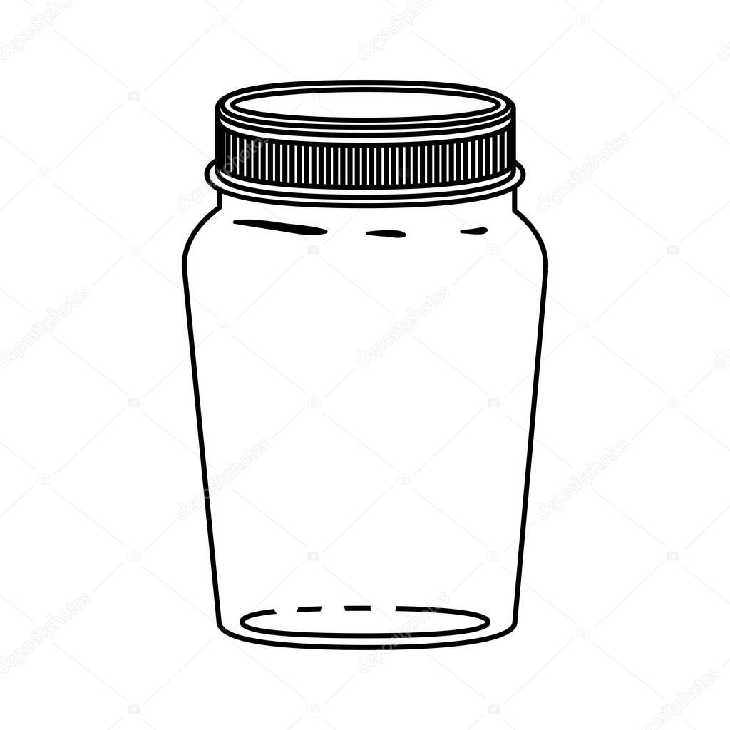 silhouette jar of jam with lid