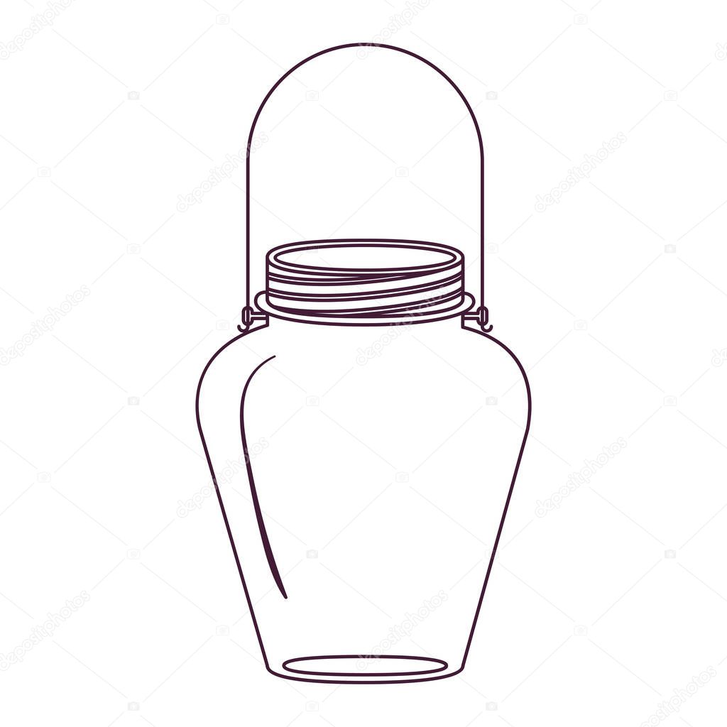 Silhouette glass jar decorative with handle — Stock Vector