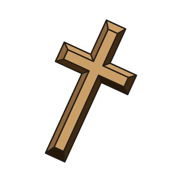 Cruz religiosa icono — Vector de stock