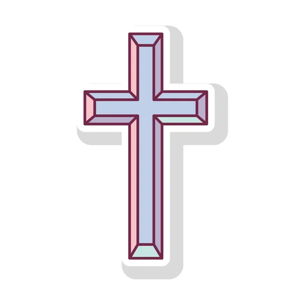 Cruz religiosa icono — Vector de stock