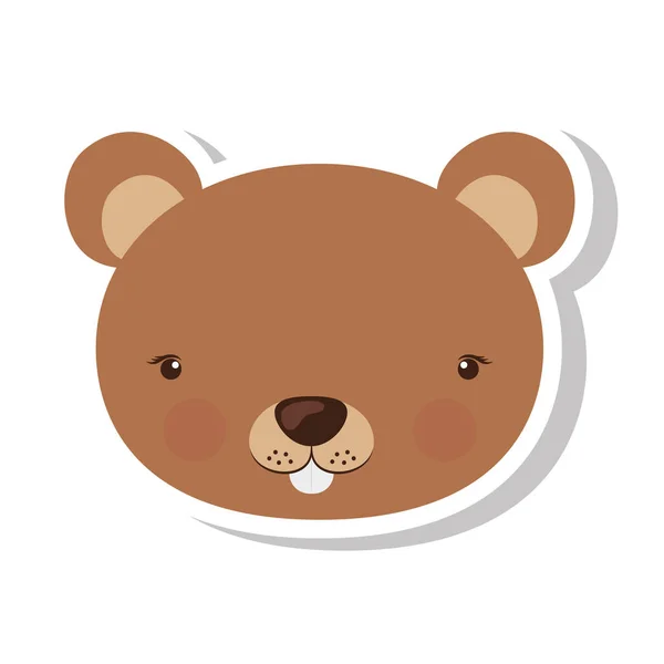 Jolie icône de castor — Image vectorielle
