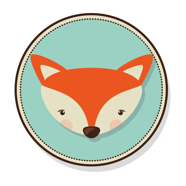 Ikona roztomilé lišky — Stockový vektor