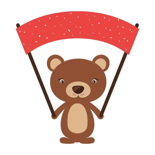 Söt björn ikon — Stock vektor