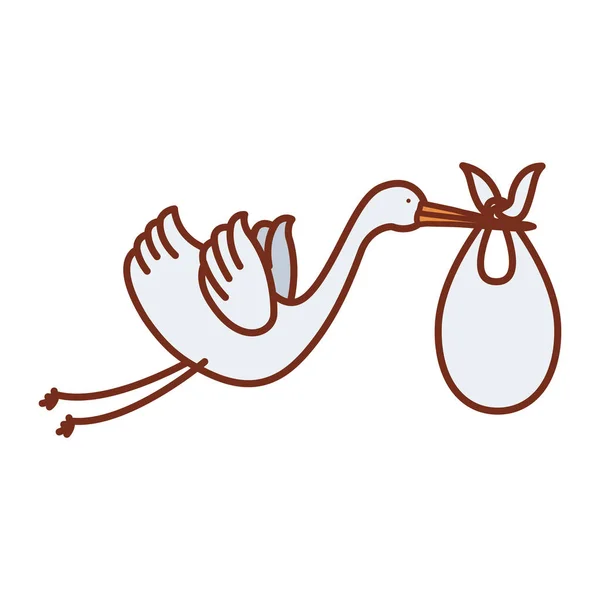 Disegno cicogna cartone animato — Vettoriale Stock