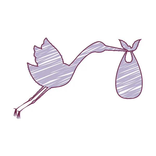 Dessin animé cigogne conception — Image vectorielle