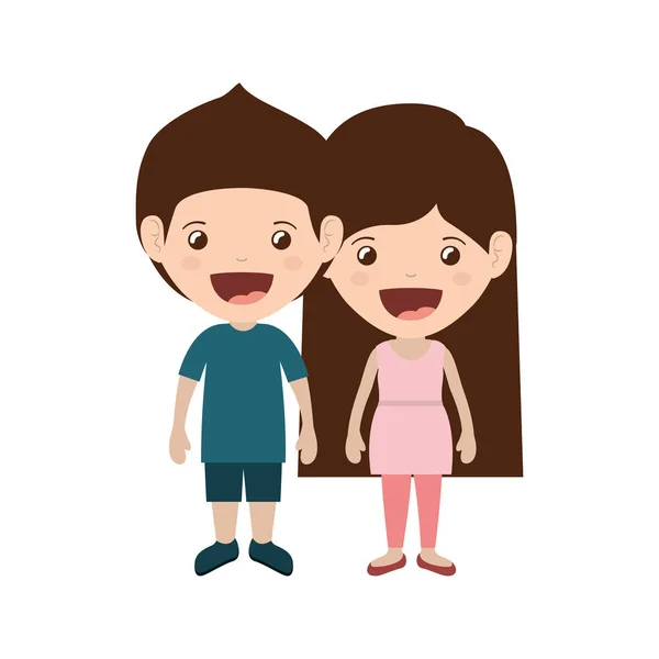 Couple d'enfants souriant — Image vectorielle