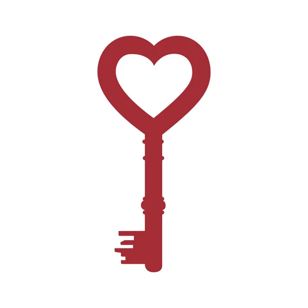 Ключ в форме сердца — стоковый вектор