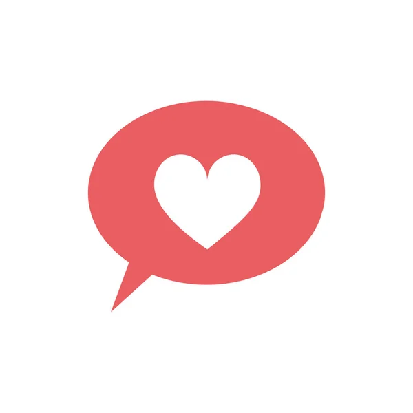 Bolha de fala com ícone de coração —  Vetores de Stock