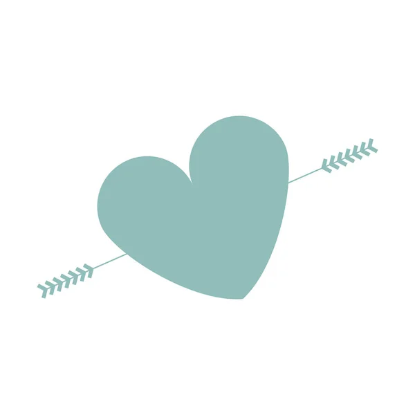 Blå hjärta ikon — Stock vektor
