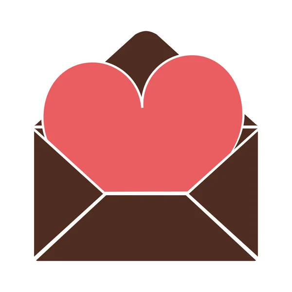 Envelope with heart icon — Stock Vector