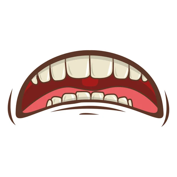 Icona cartone animato bocca — Vettoriale Stock