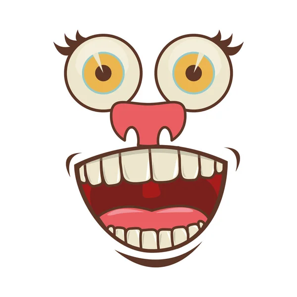 Icono de la cara de dibujos animados — Vector de stock