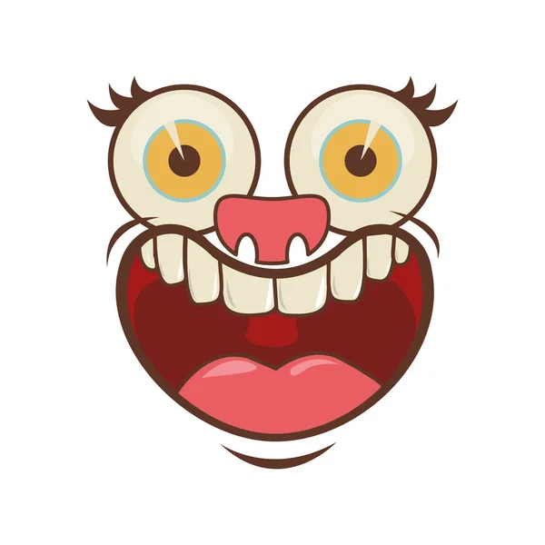 Icono de la cara de dibujos animados — Vector de stock