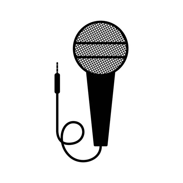 Microphone avec icône de cordon — Image vectorielle