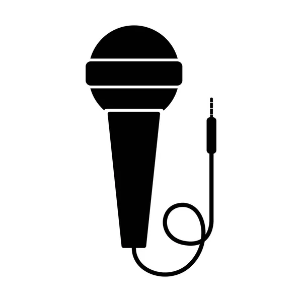 Microphone avec icône de cordon — Image vectorielle