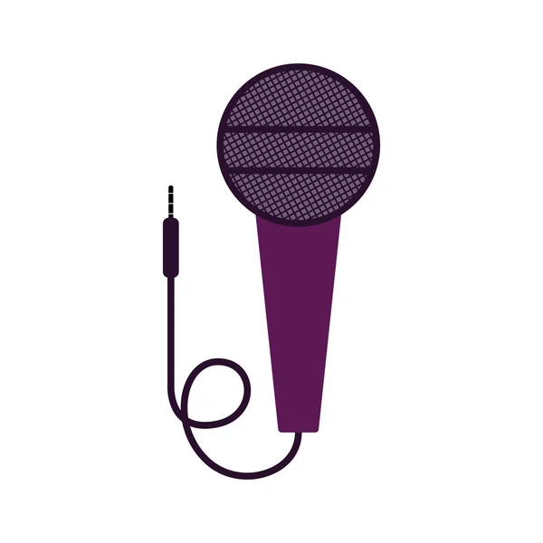 Microphone avec icône de cordon — Image vectorielle