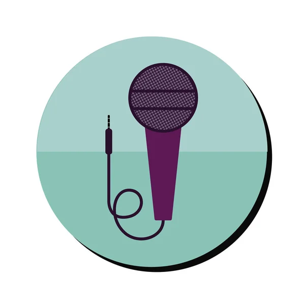 Microphone avec icône de cordon — Image vectorielle