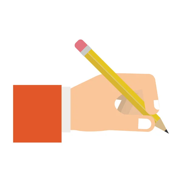 Main tenant un crayon — Image vectorielle