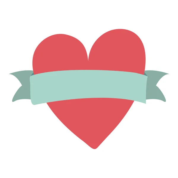 Icono de corazón rosa — Vector de stock