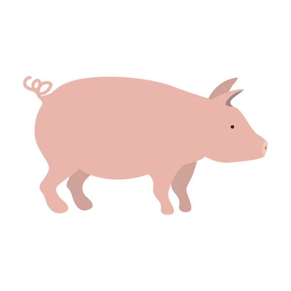 Icono de cerdo rosa — Vector de stock