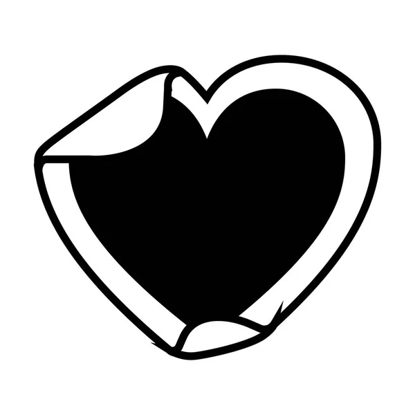 Herzaufkleber-Symbol — Stockvektor