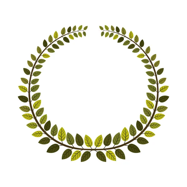 Bladeren krans pictogram — Stockvector