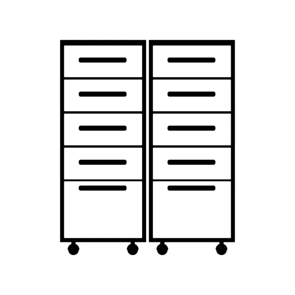 File cabinets drawers — Stock Vector