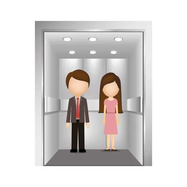Люди в дизайне лифтов — стоковый вектор