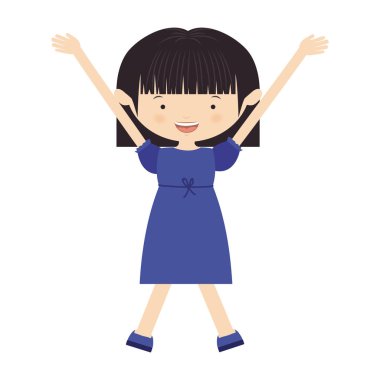 çizgi film kız gülümseyerek