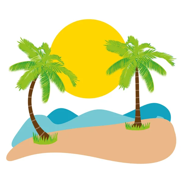 Yaz palmiyesi — Stok Vektör