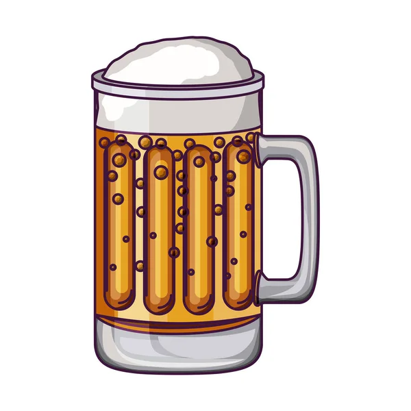 Diseño aislado de vidrio de cerveza — Vector de stock