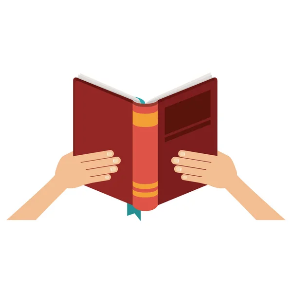 Απομονωμένη σχεδιασμός βιβλίου και τα χέρια — Διανυσματικό Αρχείο