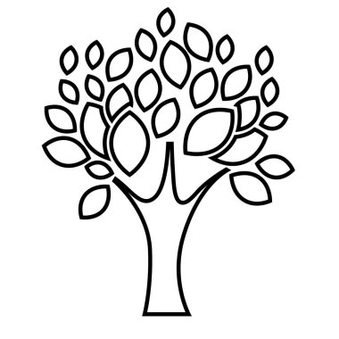 Ağaç bitki yaprakları tasarımı ile