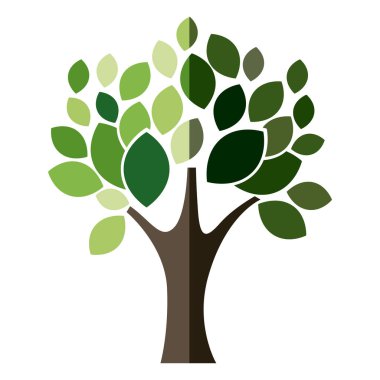 Ağaç bitki yaprakları tasarımı ile