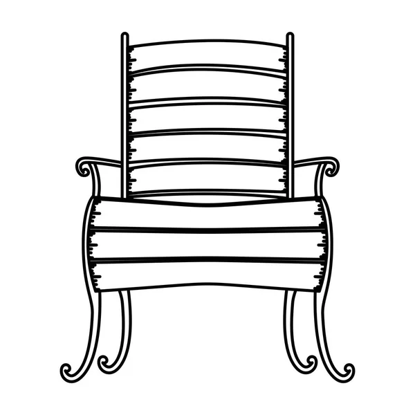 Diseño de silla de madera aislada — Vector de stock