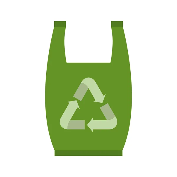 Conception isolée de sac de recyclage vert — Image vectorielle