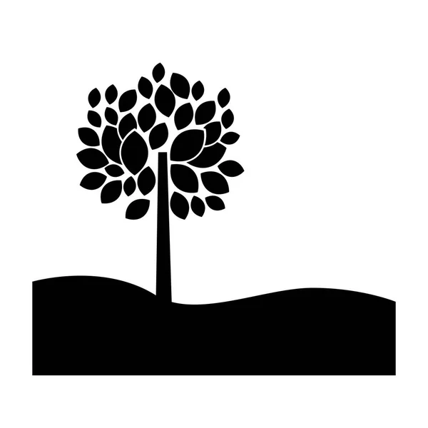 葉デザインの木の植物 — ストックベクタ