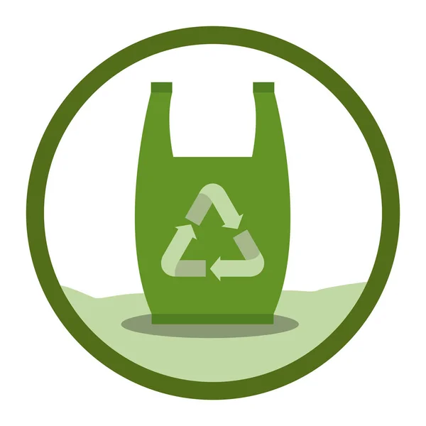 Bolso de reciclaje y diseño ecológico — Vector de stock