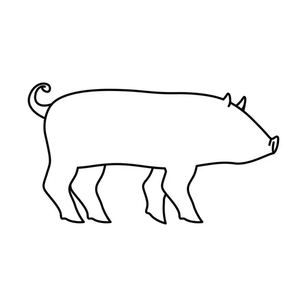 猪肉牲畜动物设计 — 图库矢量图片