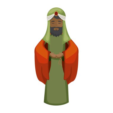 Wiseman karikatür mutlu Epifani gün tasarım