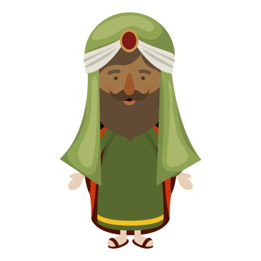 Wiseman karikatür mutlu Epifani gün tasarım